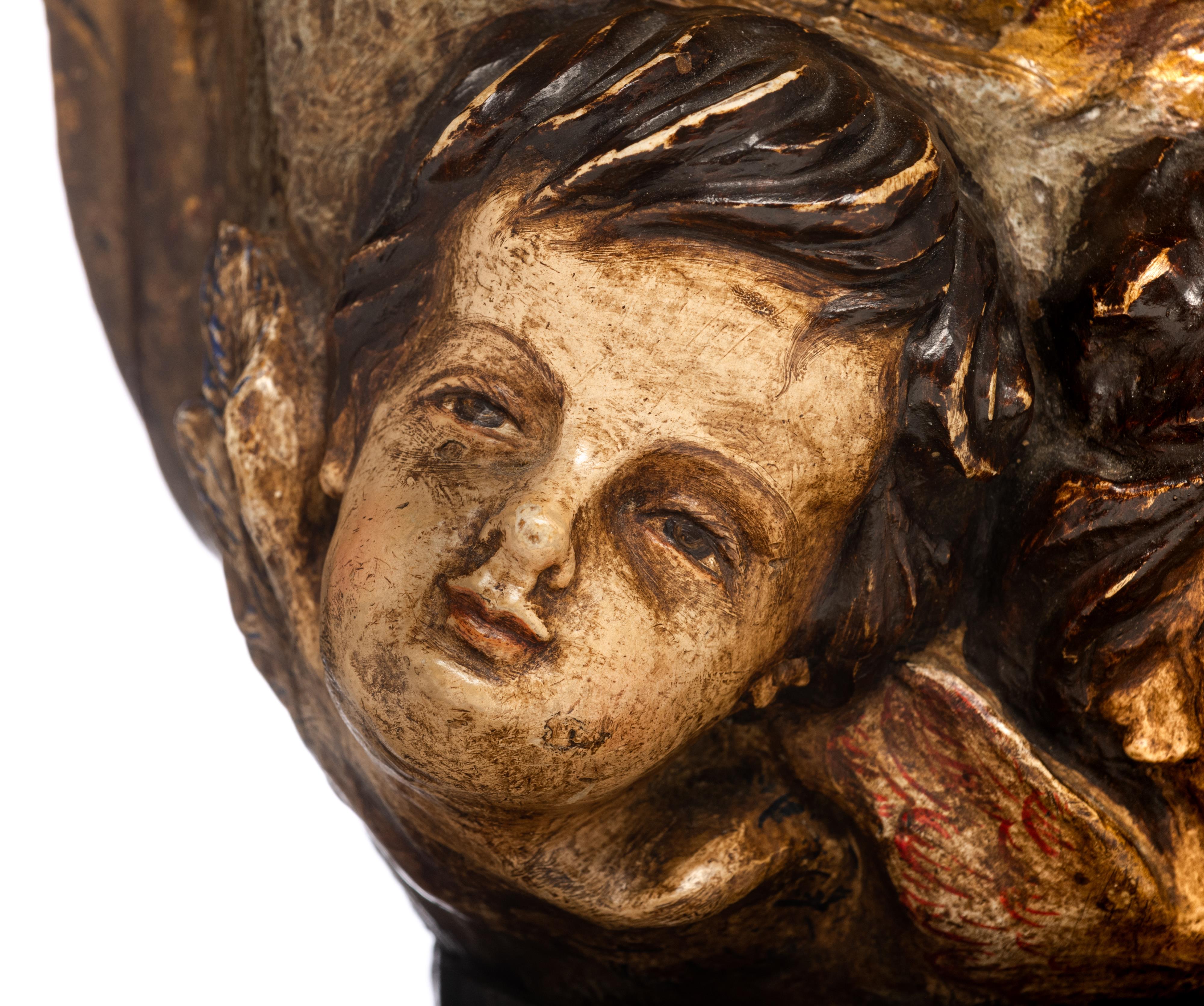 A sculpture of the Madonna on the crescent moon, Southern Europe, 18thC, H 75 cm - Image 7 of 13