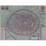 A map of Bruges by Antonius Sanderus, published by Joan Blaeu, 1652, 384 x 504 mm