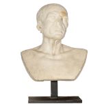 A Carrara marble bust, after the antique, H 61 cm