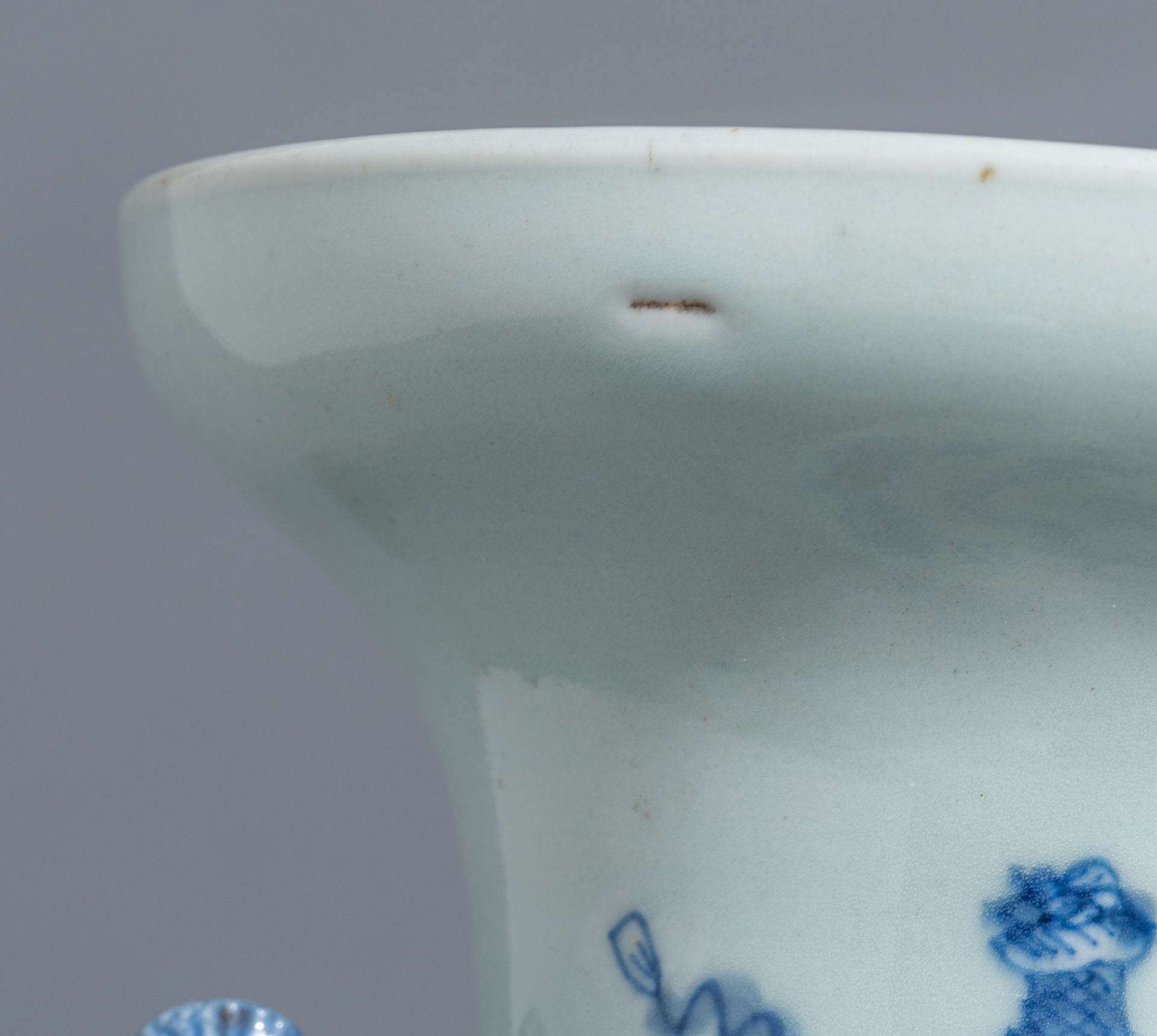 Four Chinese blue and white on celadon ground vases, late 19thC, H 42 - 43 cm - Image 15 of 52