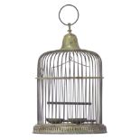 A fine verdigris metal bird cage, ca 1900, H 44 cm