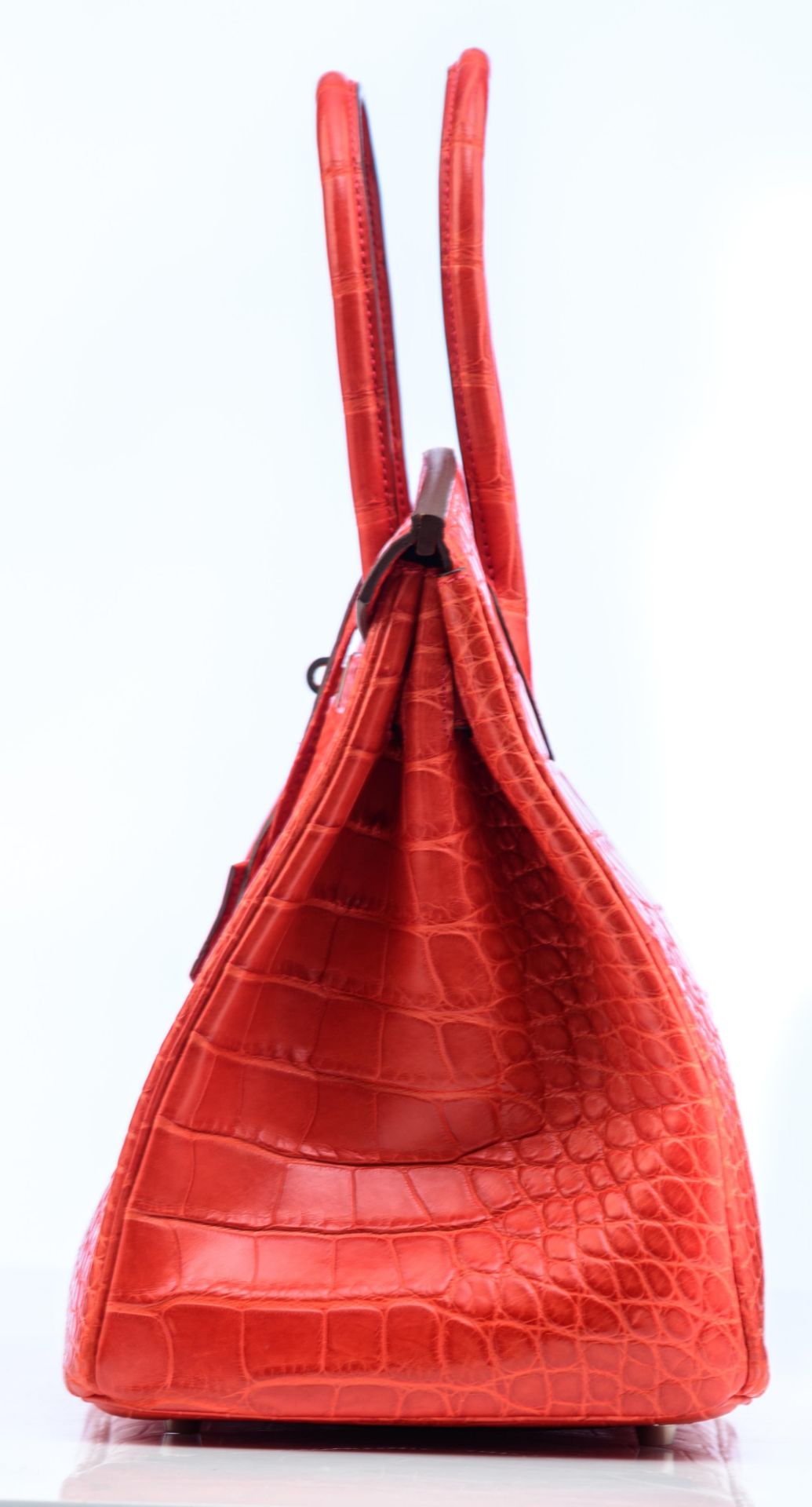 HERMÈS, Birkin 35 handbag, Geranium alligator mississippiensis matte leather, with palladium hardwar - Image 4 of 22