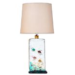 A vintage Murano glass 'Aquarium' lamp, H 46,5 - 72,5 cm