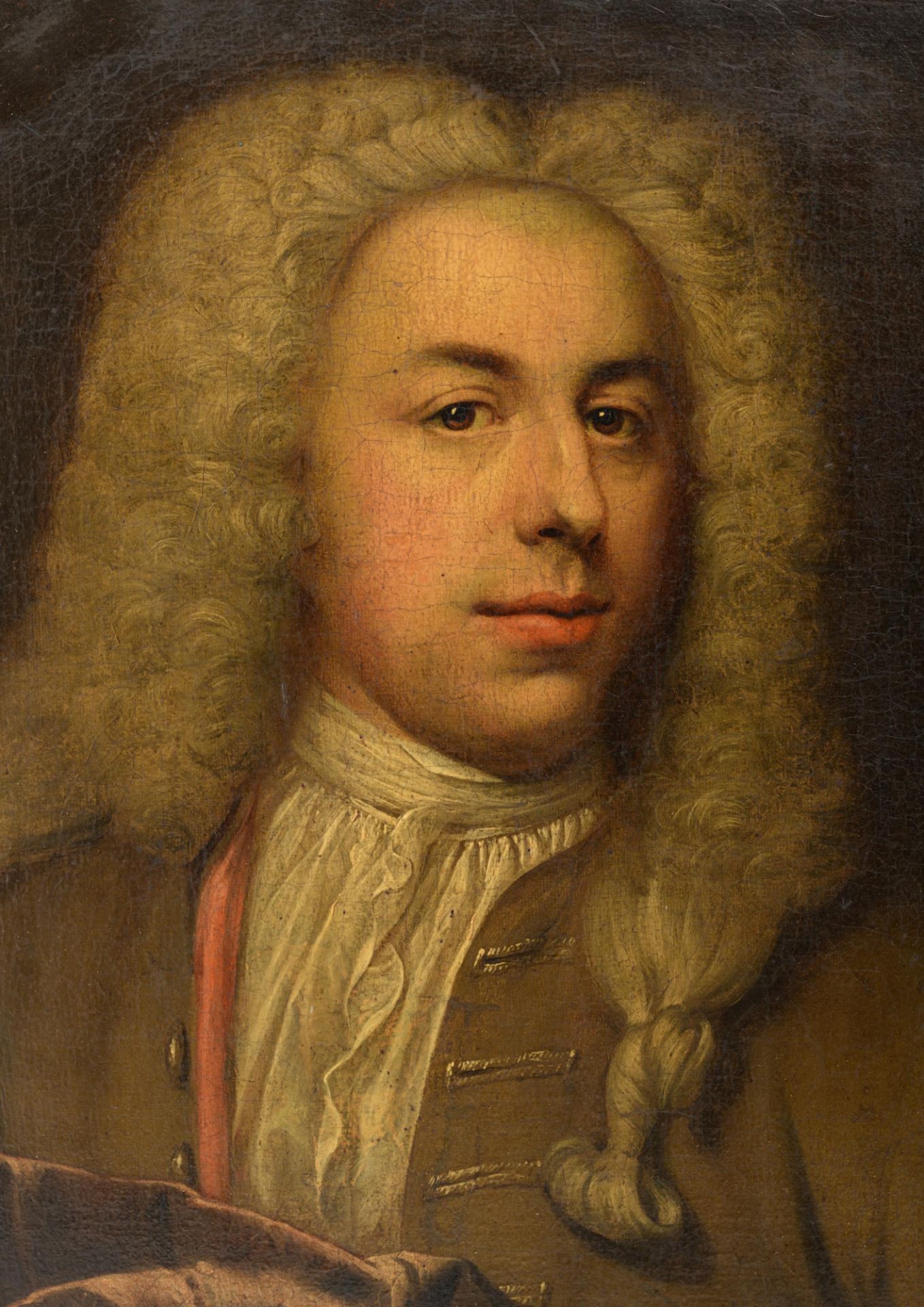 The portrait of a nobleman wearing a wig, early 18thC, 44 x 56 cm - Bild 4 aus 7