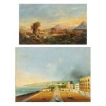 Two 19thC Italian landscapes, 39 x 63 - 53 x 72 cm