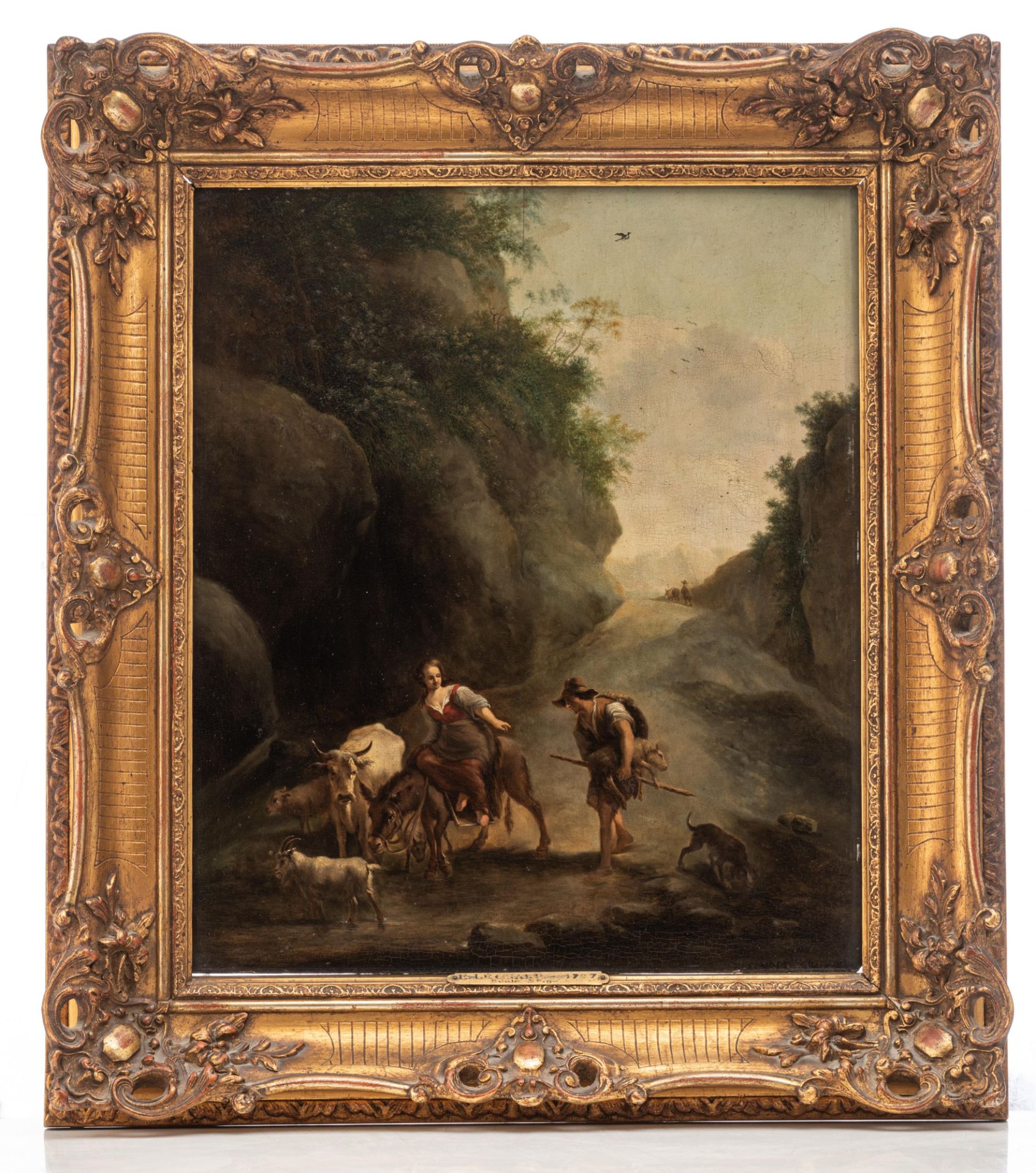 E. Leonard, the good shepherd, dated 1797, 38 x 44 cm - Bild 2 aus 11