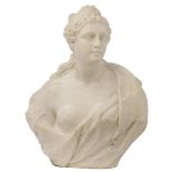 The Carrara marble bust of Diana, 18thC, H 77 - W 53 cm