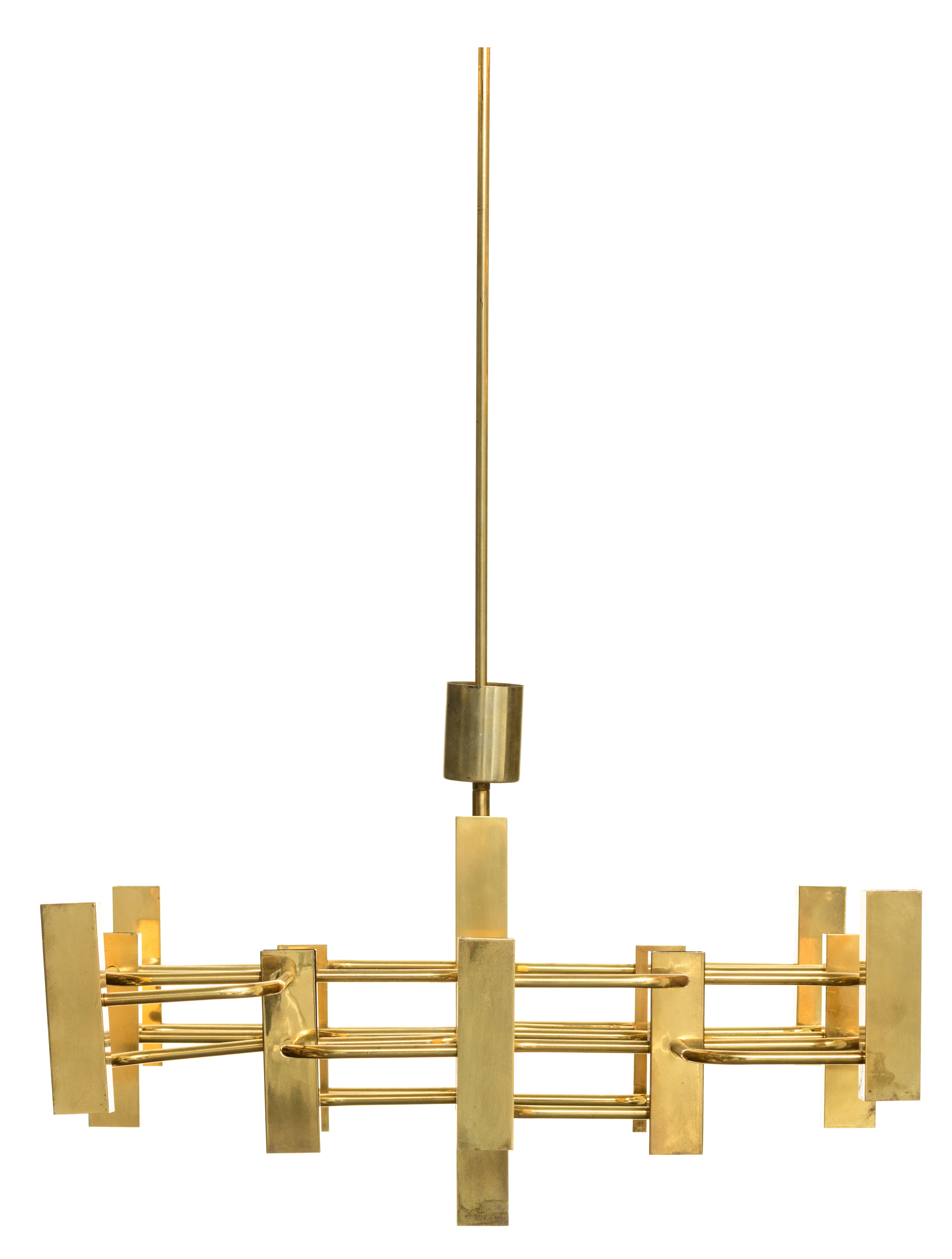 A mid-century Italian design chandelier by Sciolari, H 54 - W 61 x 61 cm