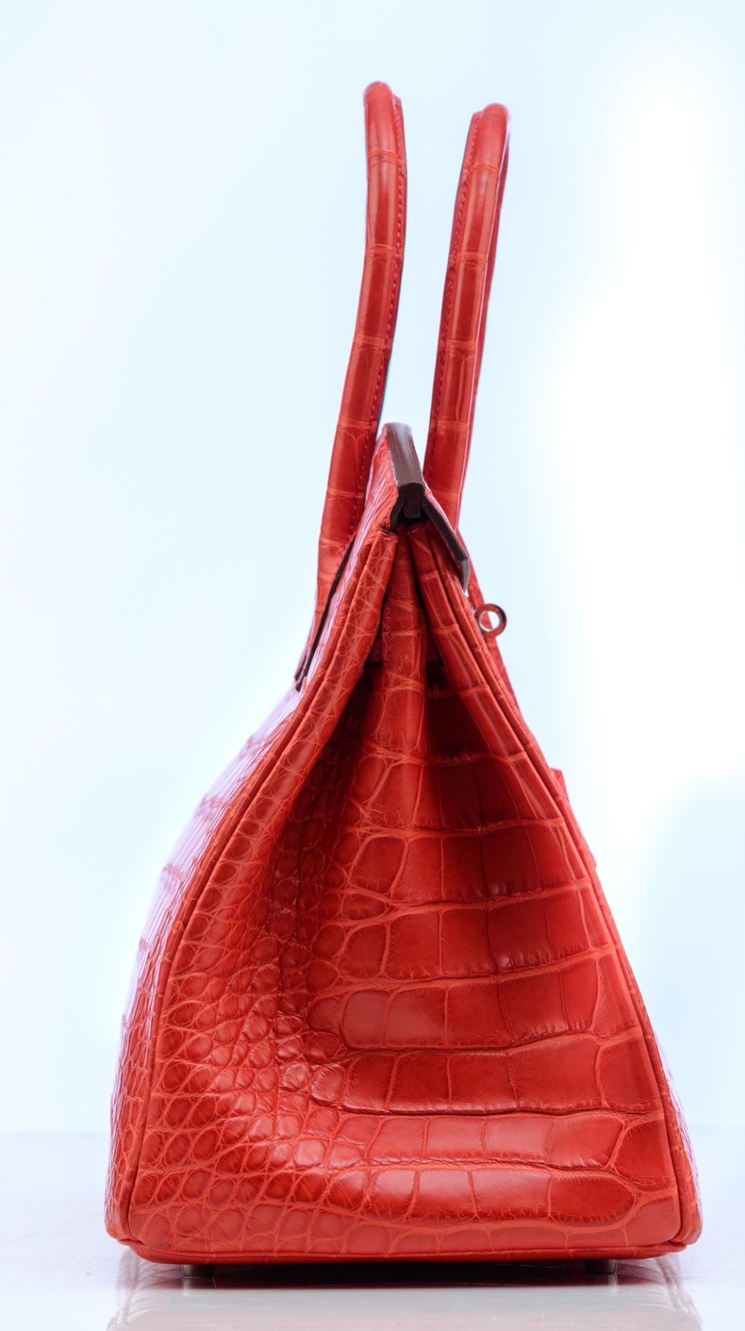 HERMÈS, Birkin 35 handbag, Geranium alligator mississippiensis matte leather, with palladium hardwar - Image 6 of 22