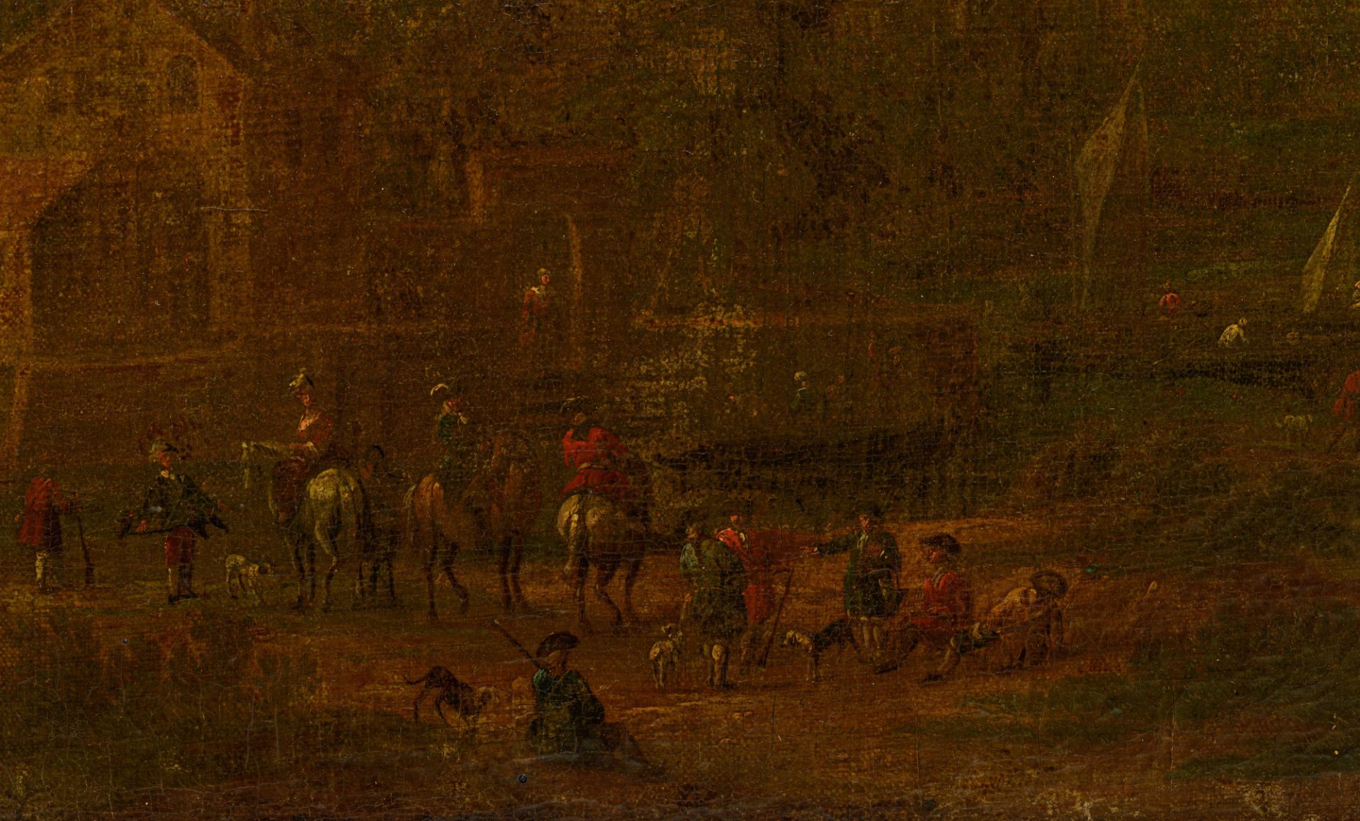 English travellers at rest, late 18thC, 35 x 44 cm - Bild 5 aus 8