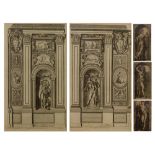 Three engravings by Marcantonio Raimondi and a pair of architectural engravings of the Palazzo Farne