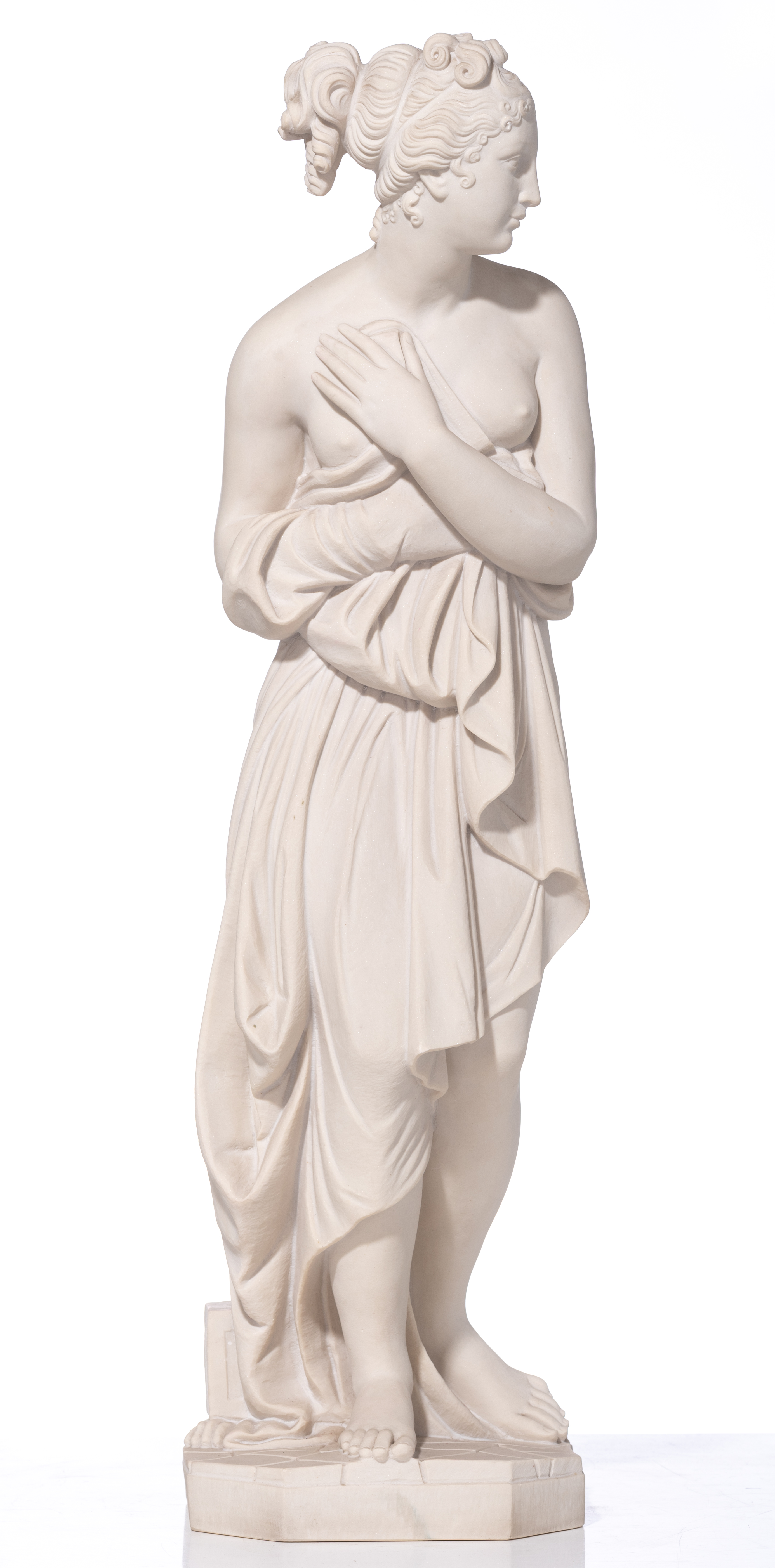 'Venus Italica', a composite sculpture after Antonio Canova, H 80 cm - Image 2 of 6