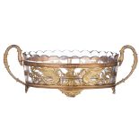 An Empire style glass and gilt brass centrepiece, H 18 - W 49 cm
