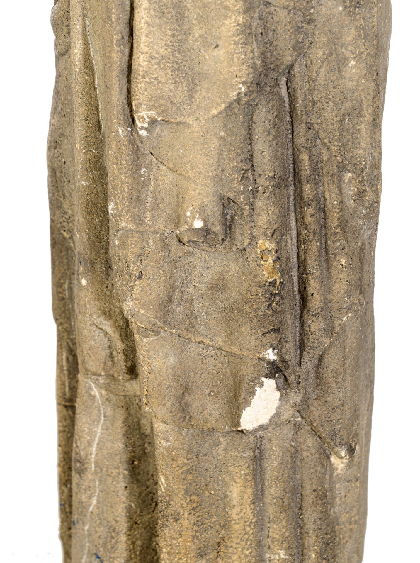 A sculpture of the Holy Virgin and Child, in the late Gothic manner, probably French, H 85 cm - Image 5 of 7