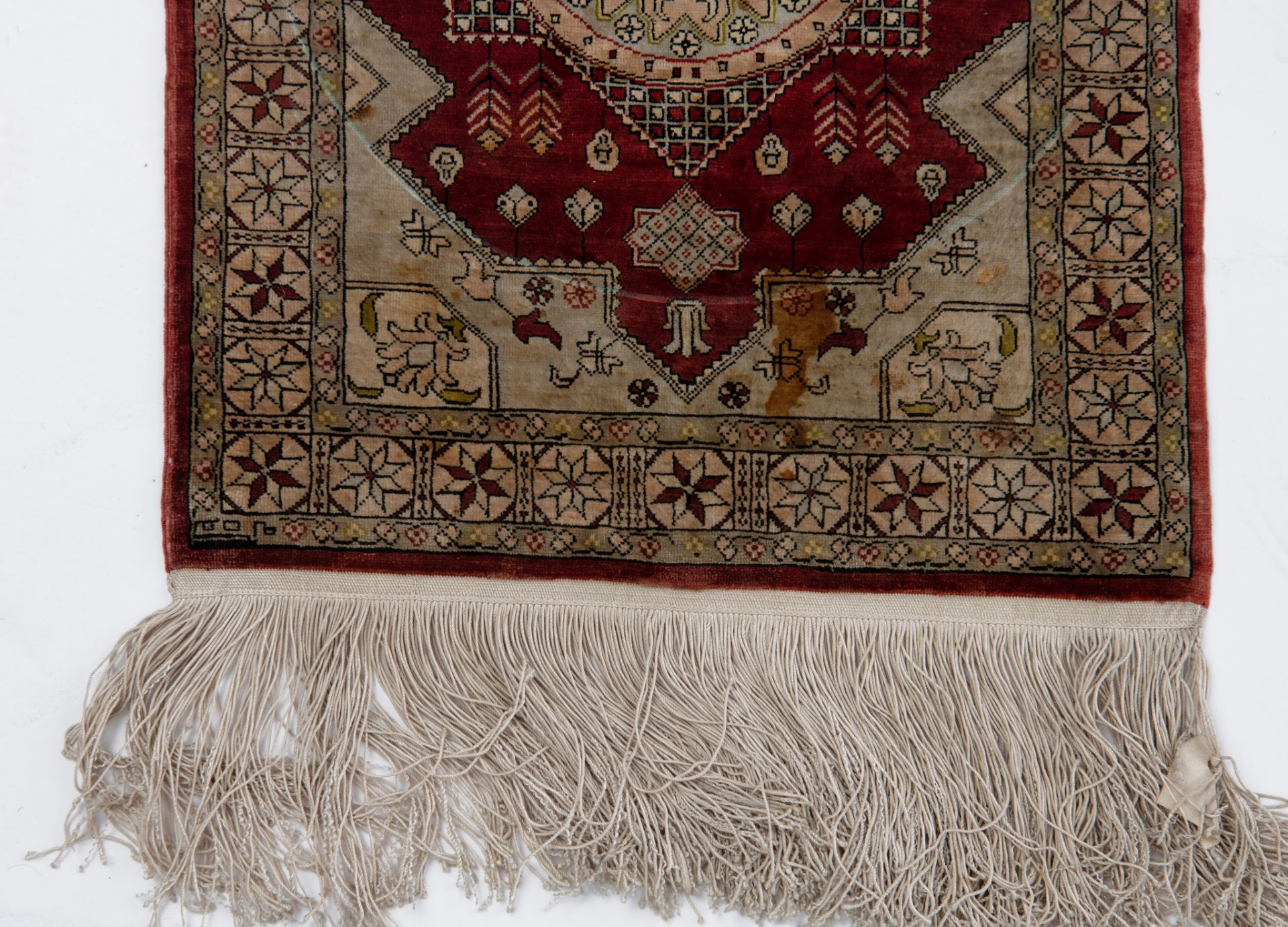 A collection of seven Oriental silk carpets, of various dimensions - Image 12 of 12