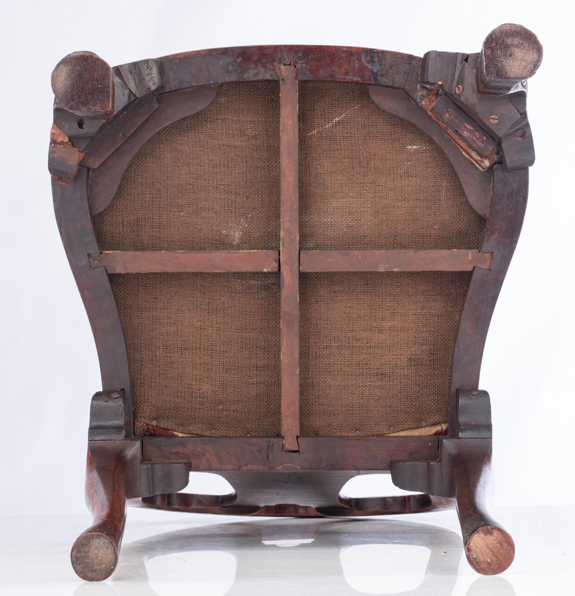 A very rare Chinese export Padouk chair, second half of the 18thC, H 100 - W 55 - D 58 cm - Image 8 of 24