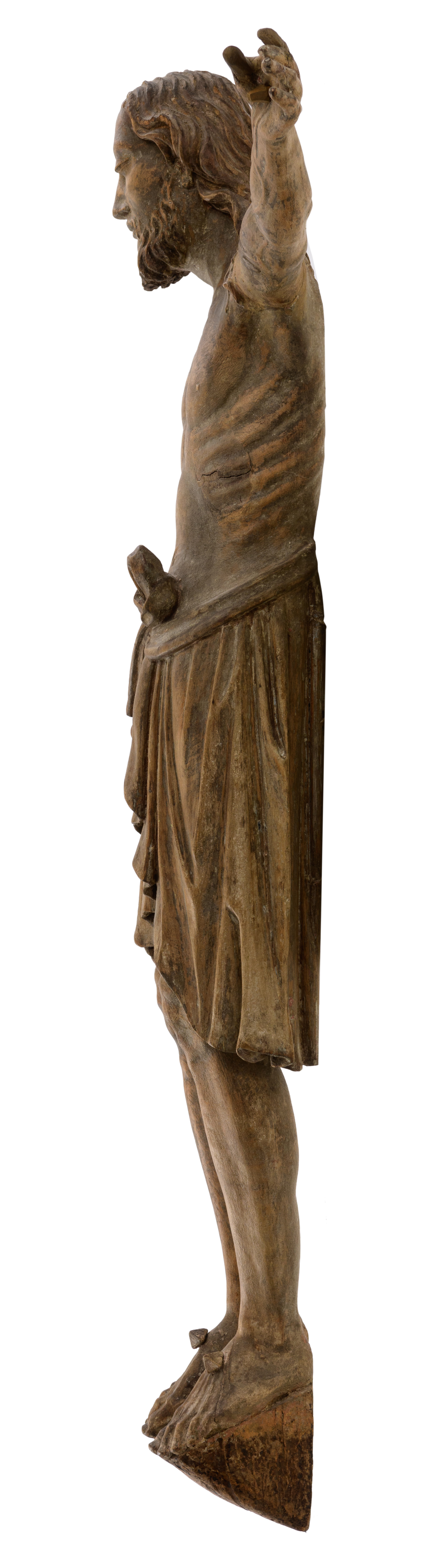 An impressive Corpus Christi, limewood, early 16th century, H 121 - W 112 cm - Bild 2 aus 12