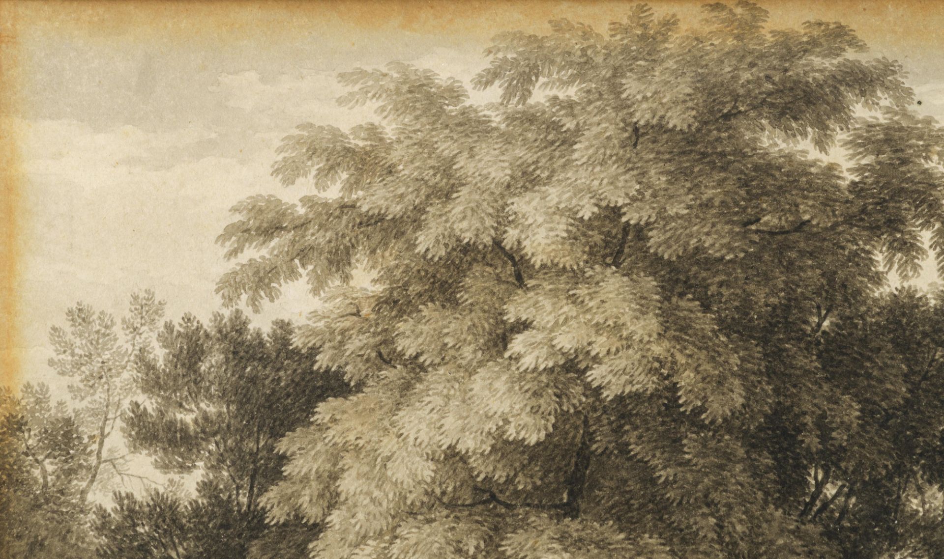 Felix Storelli (attr.), Arcadian landscape, washed ink drawing on paper - Image 6 of 8