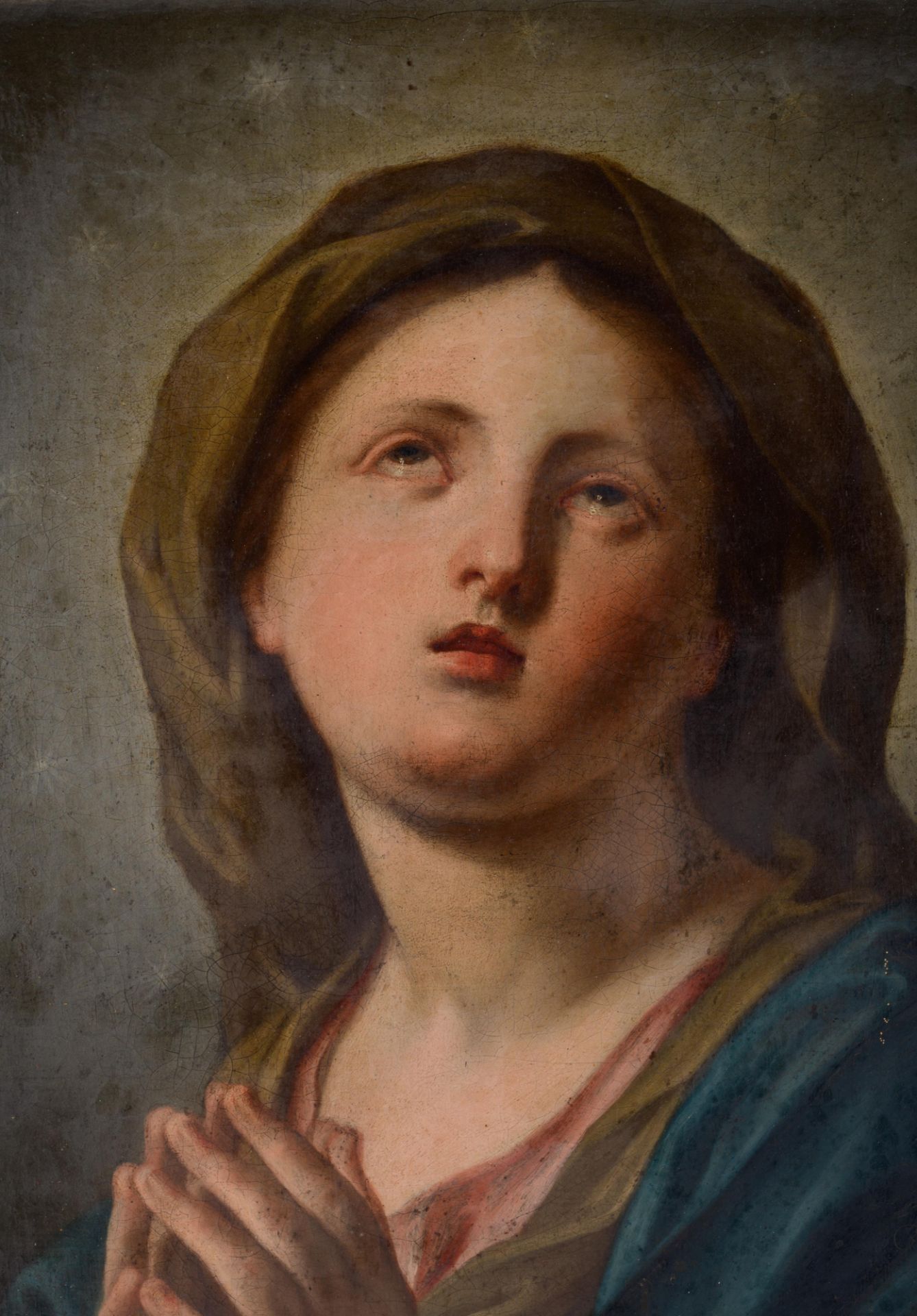 The praying Madonna, 18thC, 45 x 60 cm - Image 4 of 7