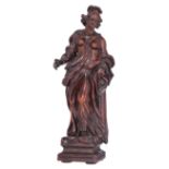 An exceptional boxwood sculpture of Minerva, early 17thC, H 28 cm
