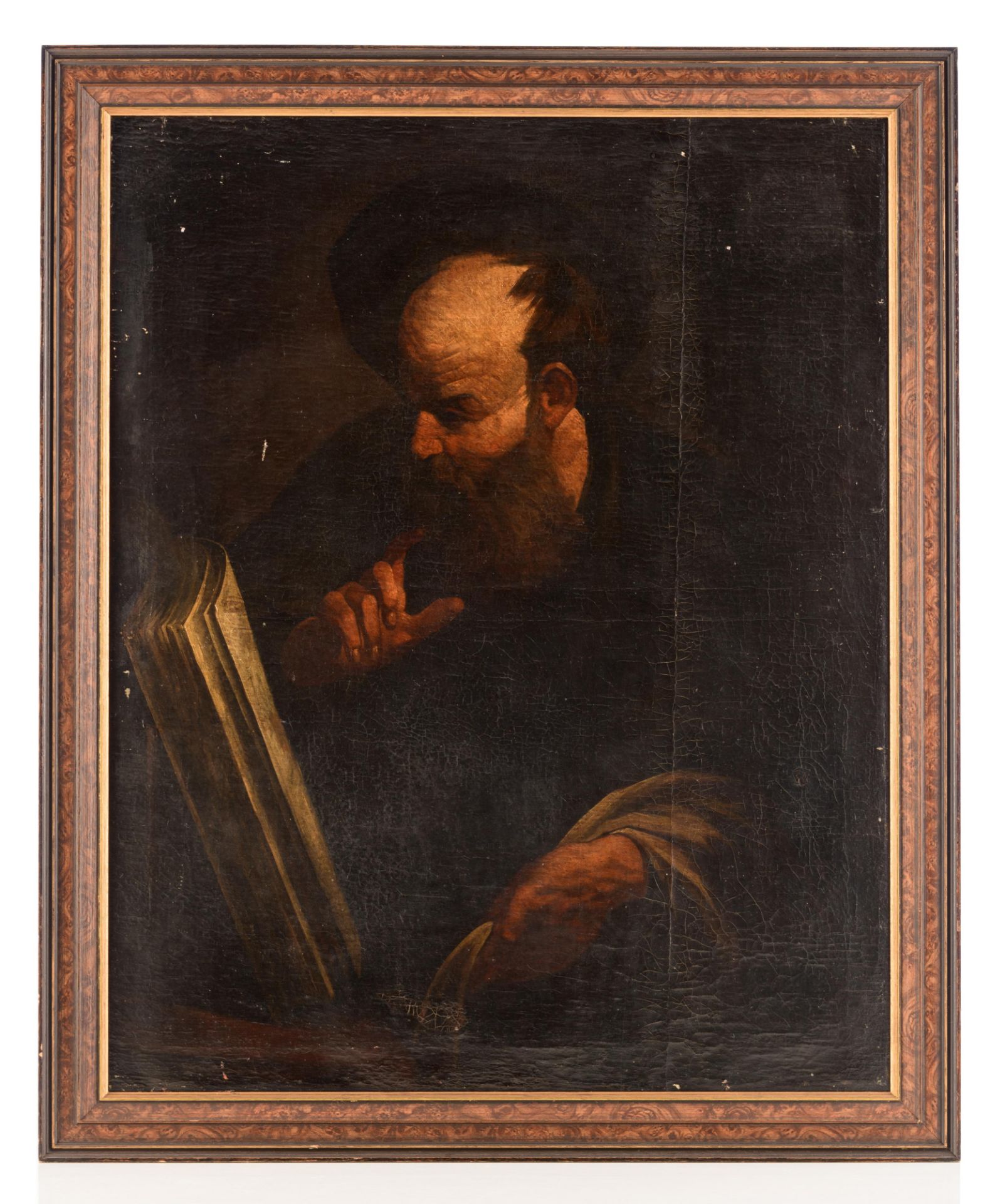 Portrait of an evangelist, 17thC, 74 x 92 cm - Image 2 of 7