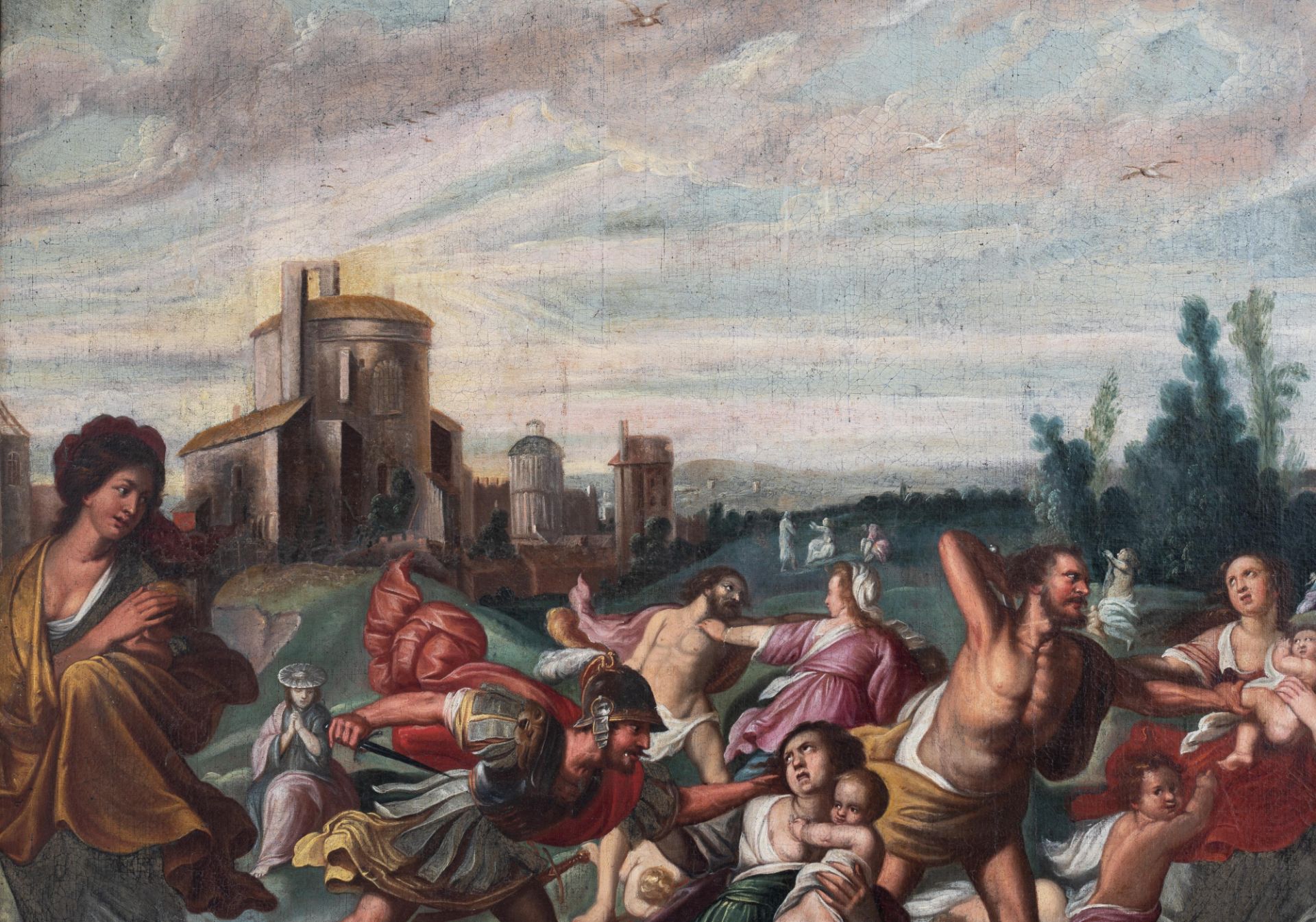 Karel van Mander (Attr.), the Infanticide in Bethlehem, oil on canvas, Late 16thC, 118 x 190 cm - Image 3 of 24