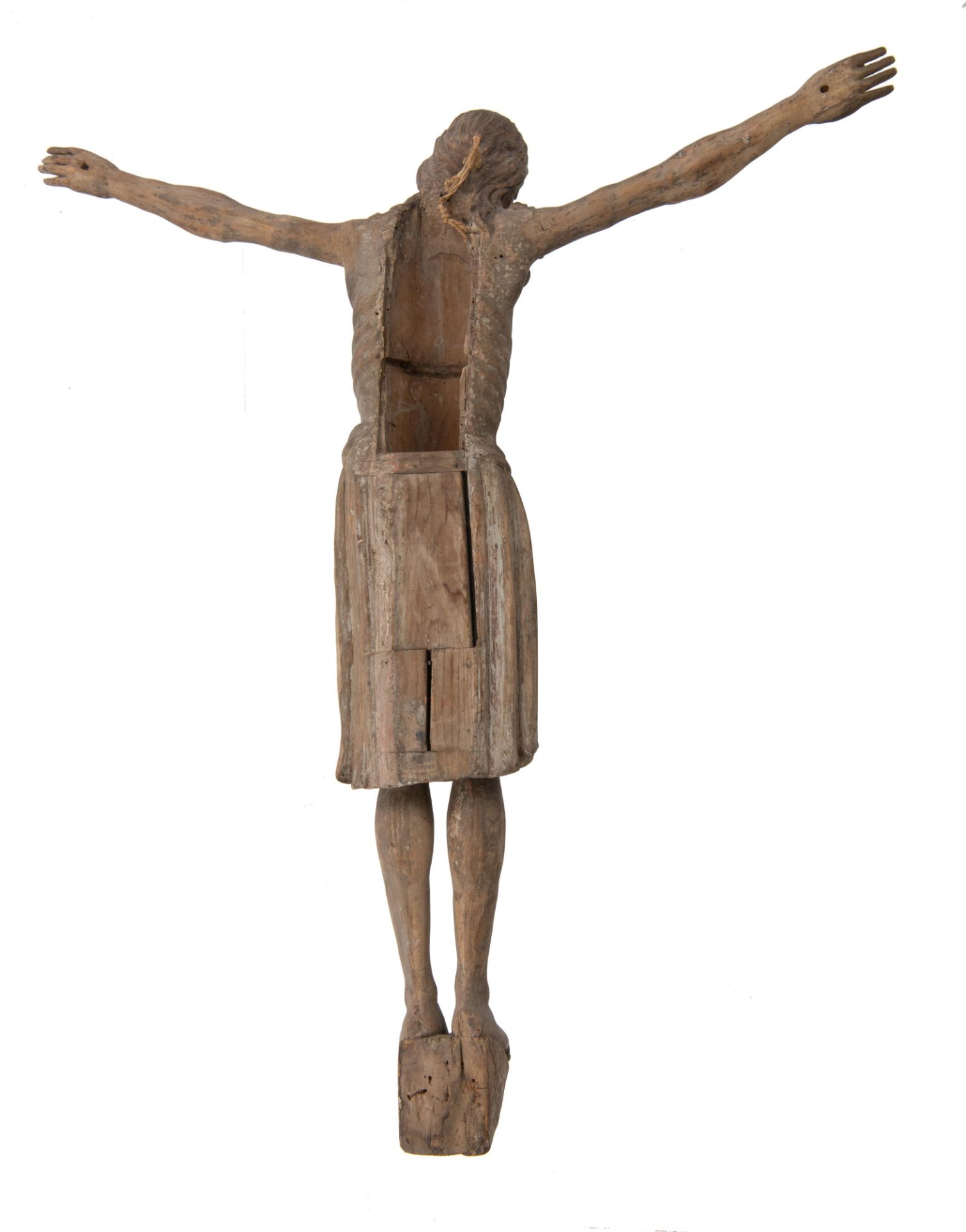 An impressive Corpus Christi, limewood, early 16th century, H 121 - W 112 cm - Image 3 of 12