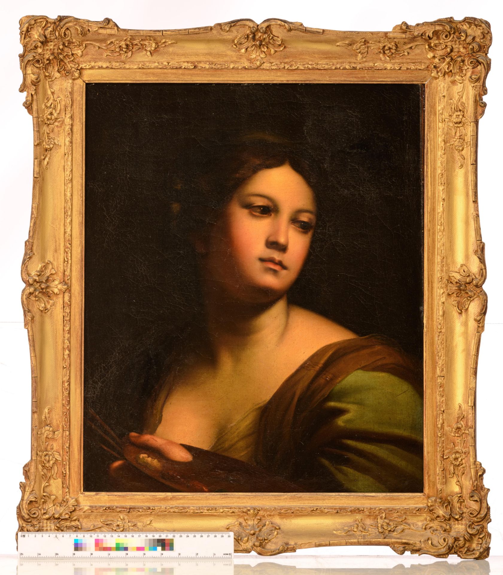 (Circle of) Carlo Maratta (1625-1713), portrait of a female artist, 50 x 64 cm - Image 5 of 5