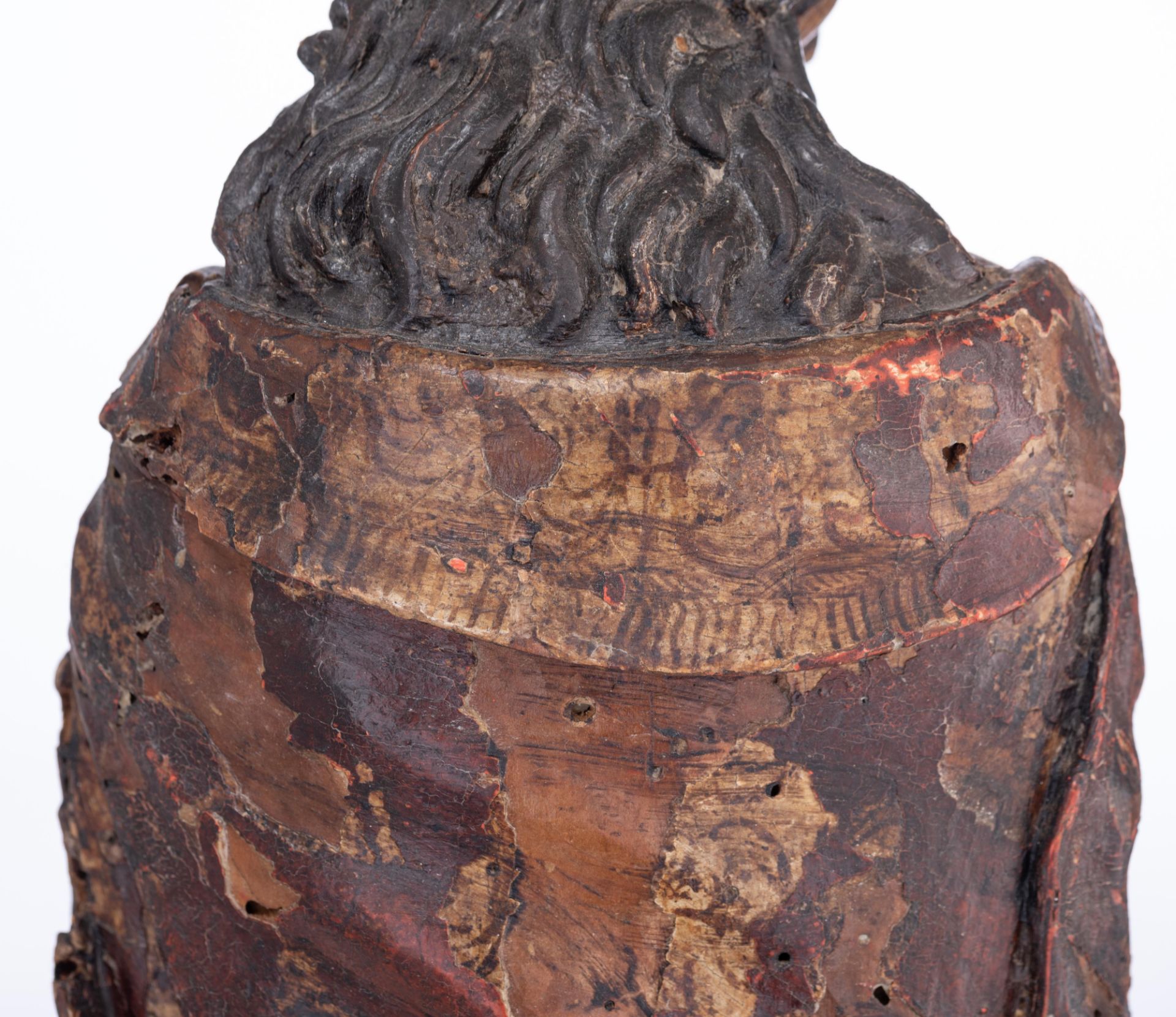 The half-length bust of Christ 'Ecce Homo', late 16thC, H 26 cm - Image 8 of 8