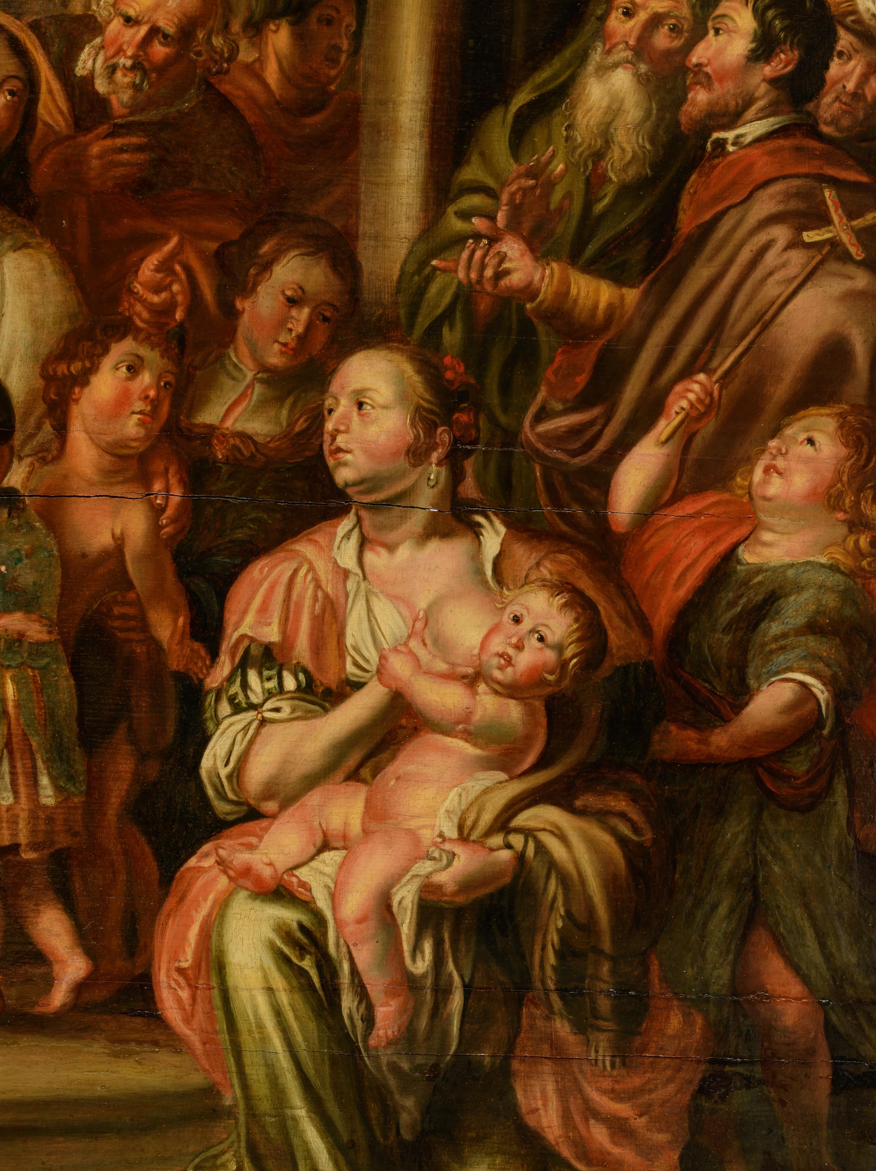 Let the children come to me, Antwerp School, 17thC, 74 x 105 cm - Bild 2 aus 4