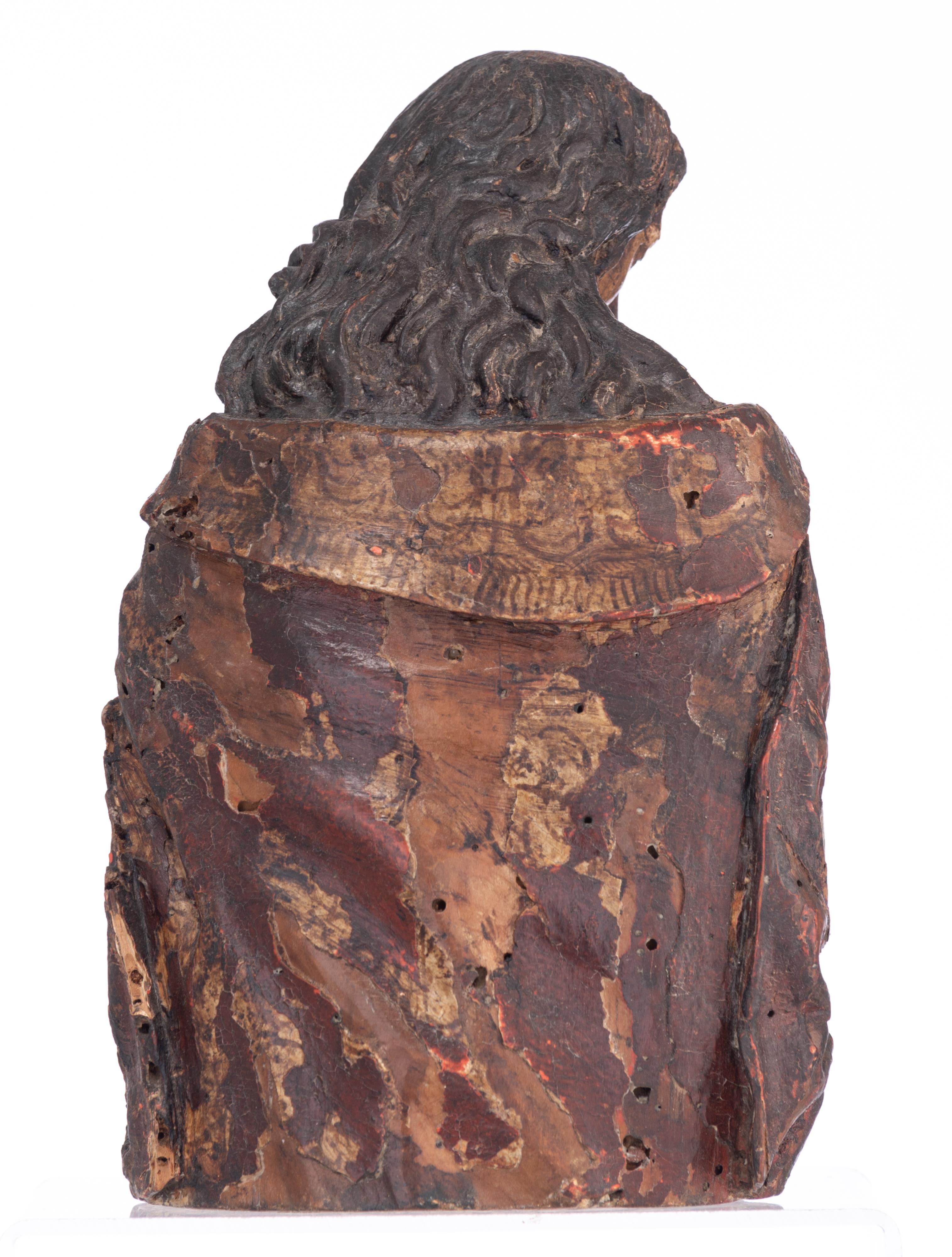 The half-length bust of Christ 'Ecce Homo', late 16thC, H 26 cm - Bild 4 aus 8