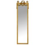 A large Louis XVI style pier mirror, H 245 - W 68 cm