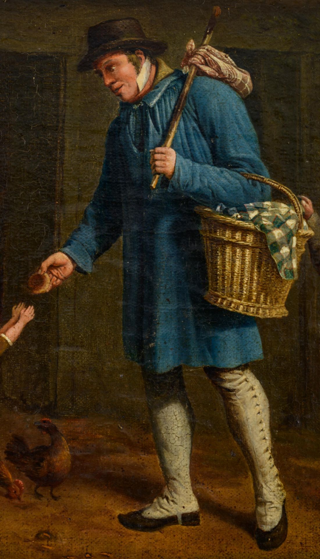 Genre painting, 18thC, 29,5 x 42,5 cm - Image 5 of 7