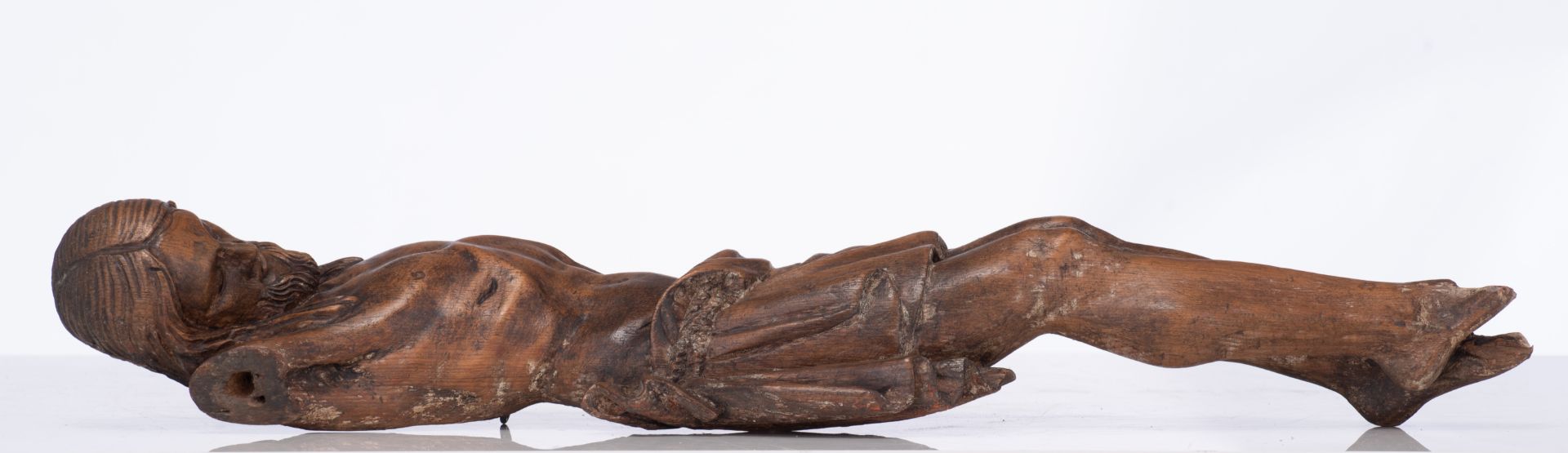 A 19thC Corpus Christi, H 63 cm, added: a bone Corpus Christi, 23,5 x 28,5 cm - Image 2 of 11