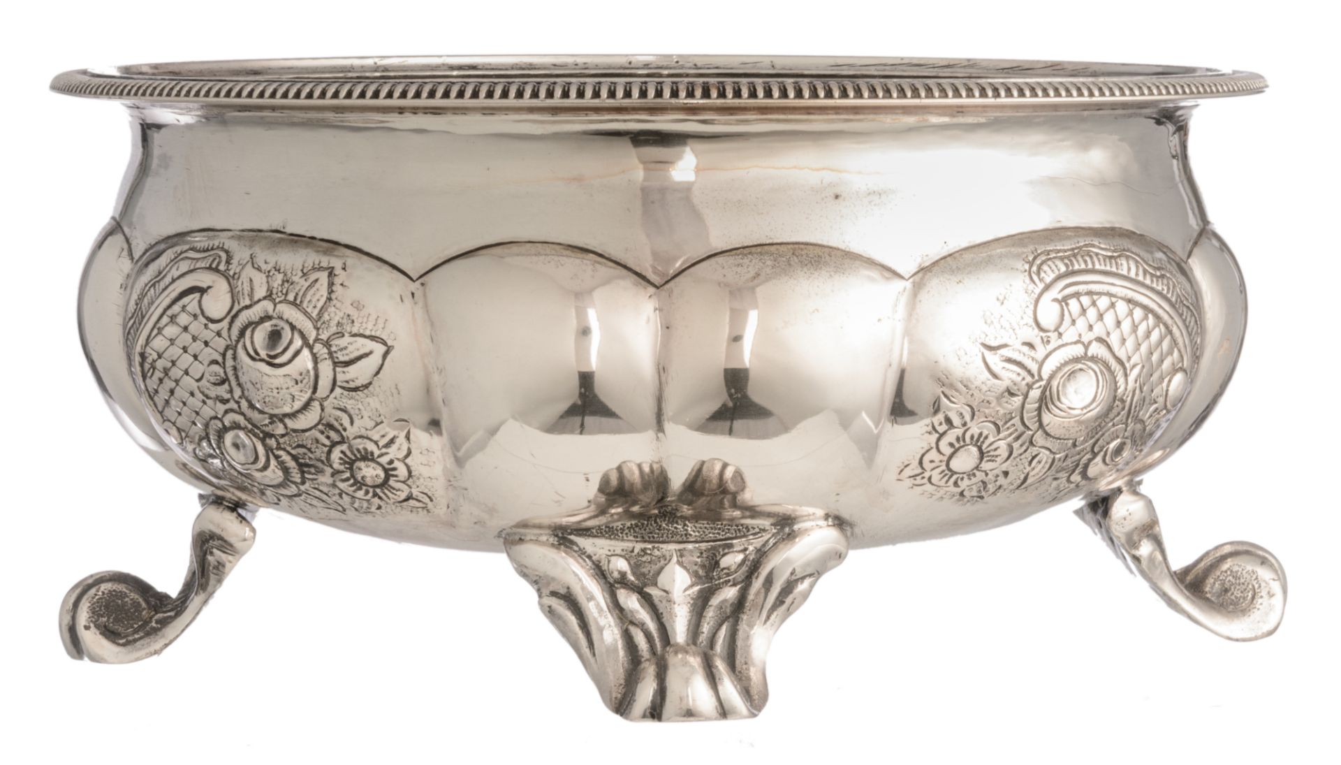 A 19thC Austro-Hungarian silver planter, Ø on top 24,4 cm - weight c. 1.380 g. - Image 2 of 6