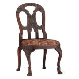 A very rare Chinese export Padouk chair, second half of the 18thC, H 100 - W 55 - D 58 cm