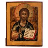 Russian Icon of the Christ Pantokrator, early 19thC, 26 x 32 cm