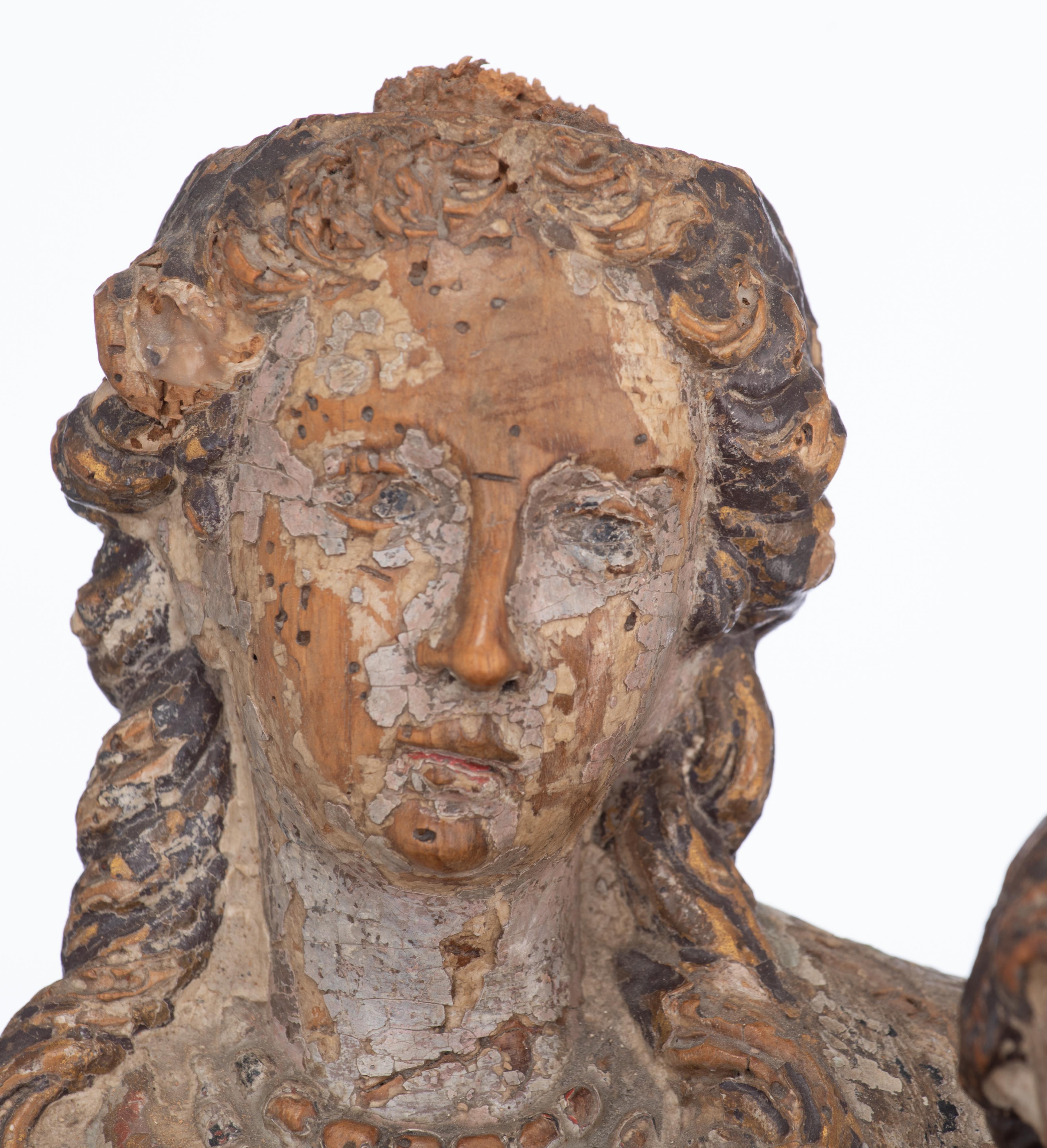 A wooden scultpure of Madonna and Child, Antwerp School, late 16thC, H 64 cm - Bild 7 aus 11