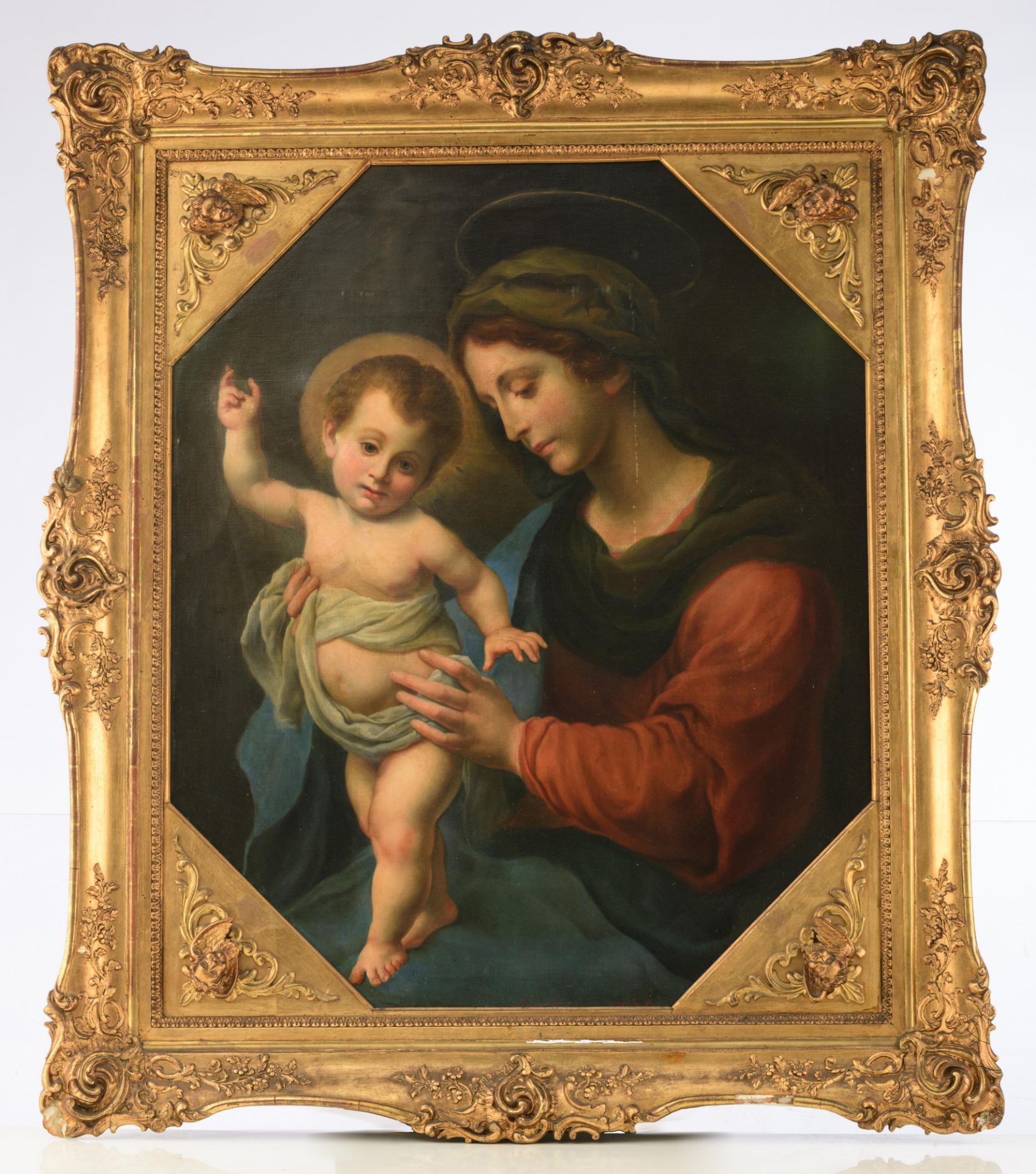 Sykora L., Madonna with Child, after Carlo Dolci, 78 x 95 cm - Image 2 of 6