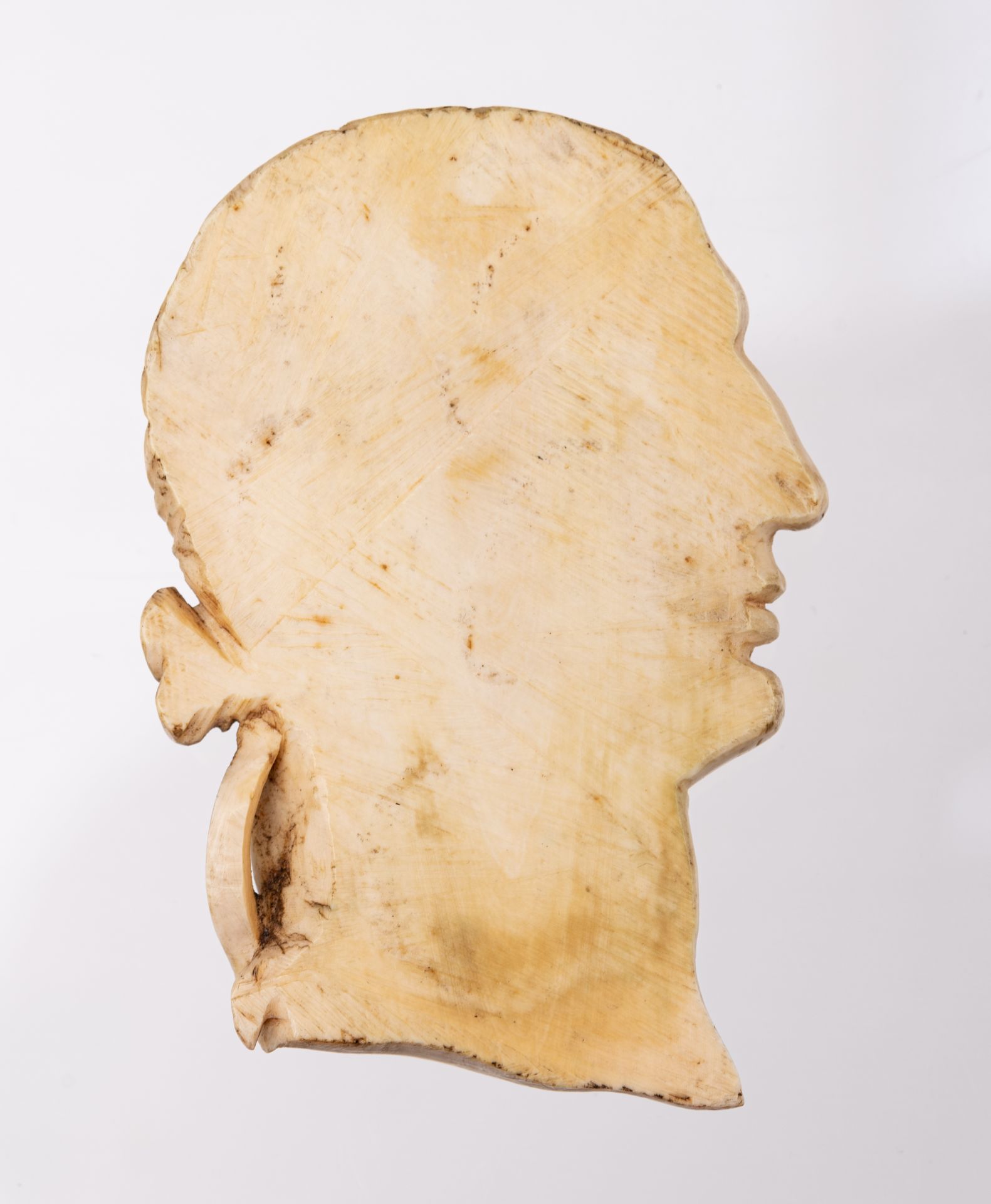 A rare series of twelve ivory profile portraits of Roman emperors, late 18thC / early 19thC, H 7,2 - - Image 29 of 36