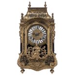 A Louis XIV style 'Pendule Religieuse' decorated with Boulle marquetry, H 49,5 - W 27 cm