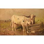 Henri Schouten (c.1857-1927), cows near the pond, 33,5 x 53,5 cm