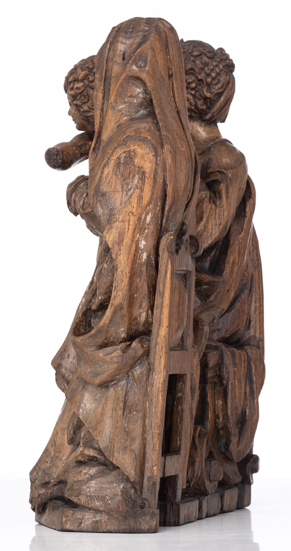 Virgin and Child with Saint Anna, oak, 16thC, H 52 - W 38 cm - Image 2 of 12