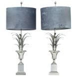 A pair of Maison Charles style lamps, '70's, H 74,5 cm