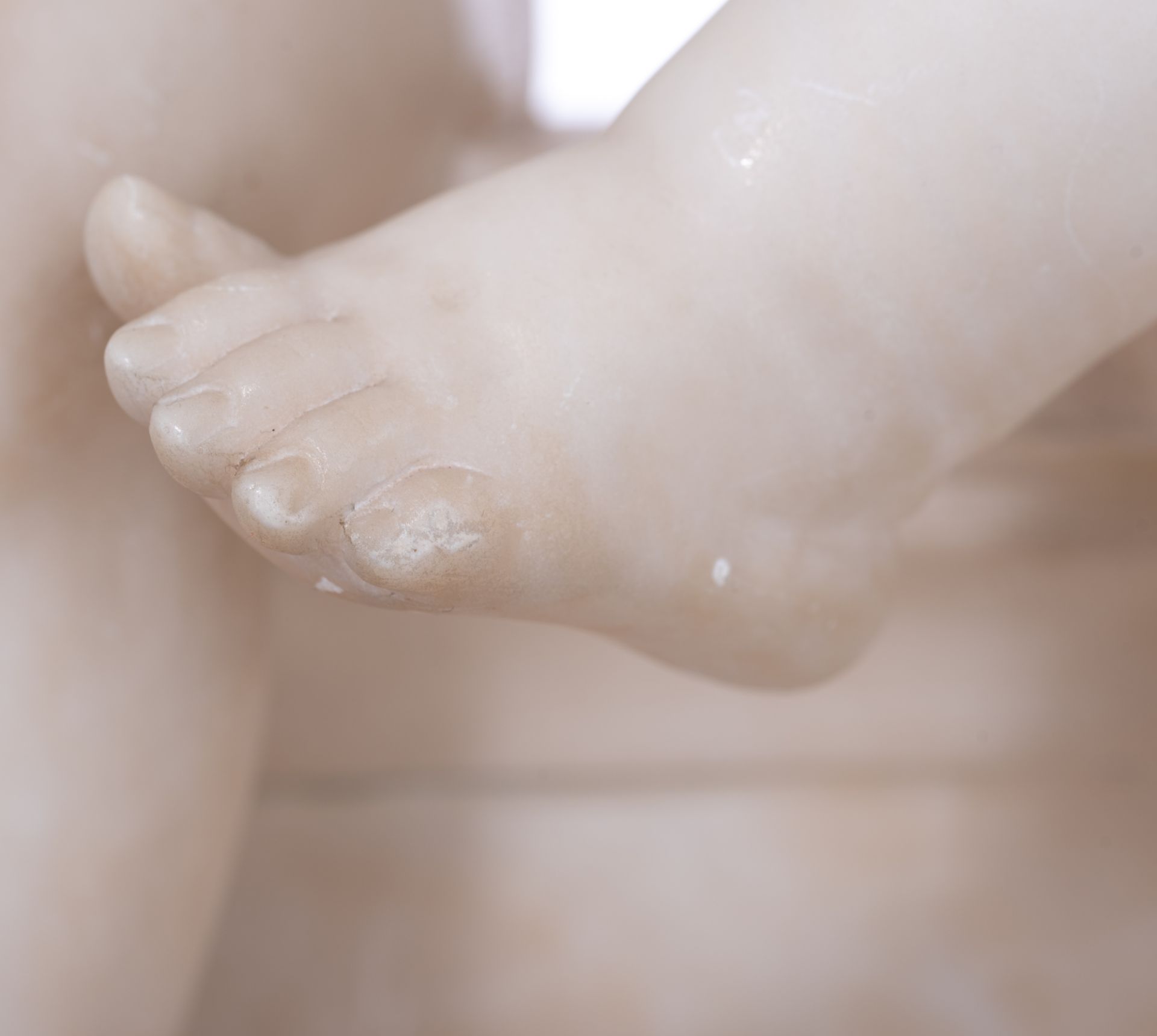 Pugi G., a Carrara marble group, depicting Amor and Psyche as children, H 45,5 cm - Image 8 of 11