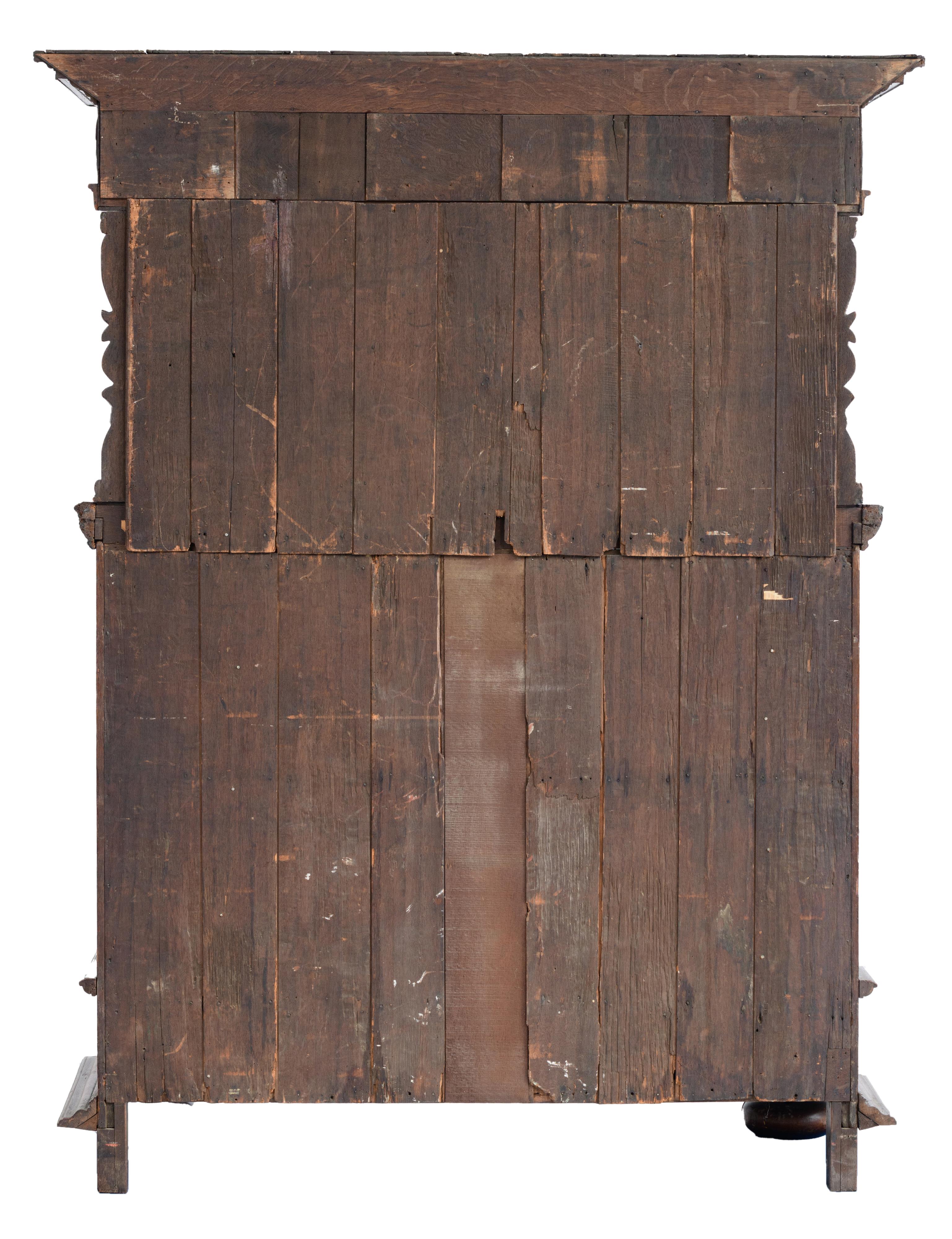 A Dutch-Zeelandic oak side cabinet 'Beeldenkast', dated 1632, H 206 - W 160 - D 66 cm - Bild 4 aus 10