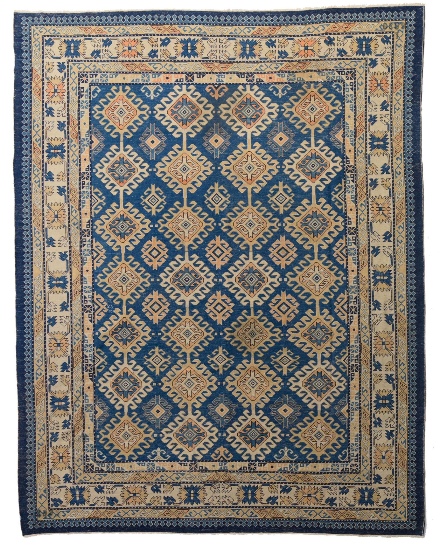 An Oriental carpet, Uzbek inspired design, wool on wool, ca 1940, 276 x 351 cm - Image 2 of 10