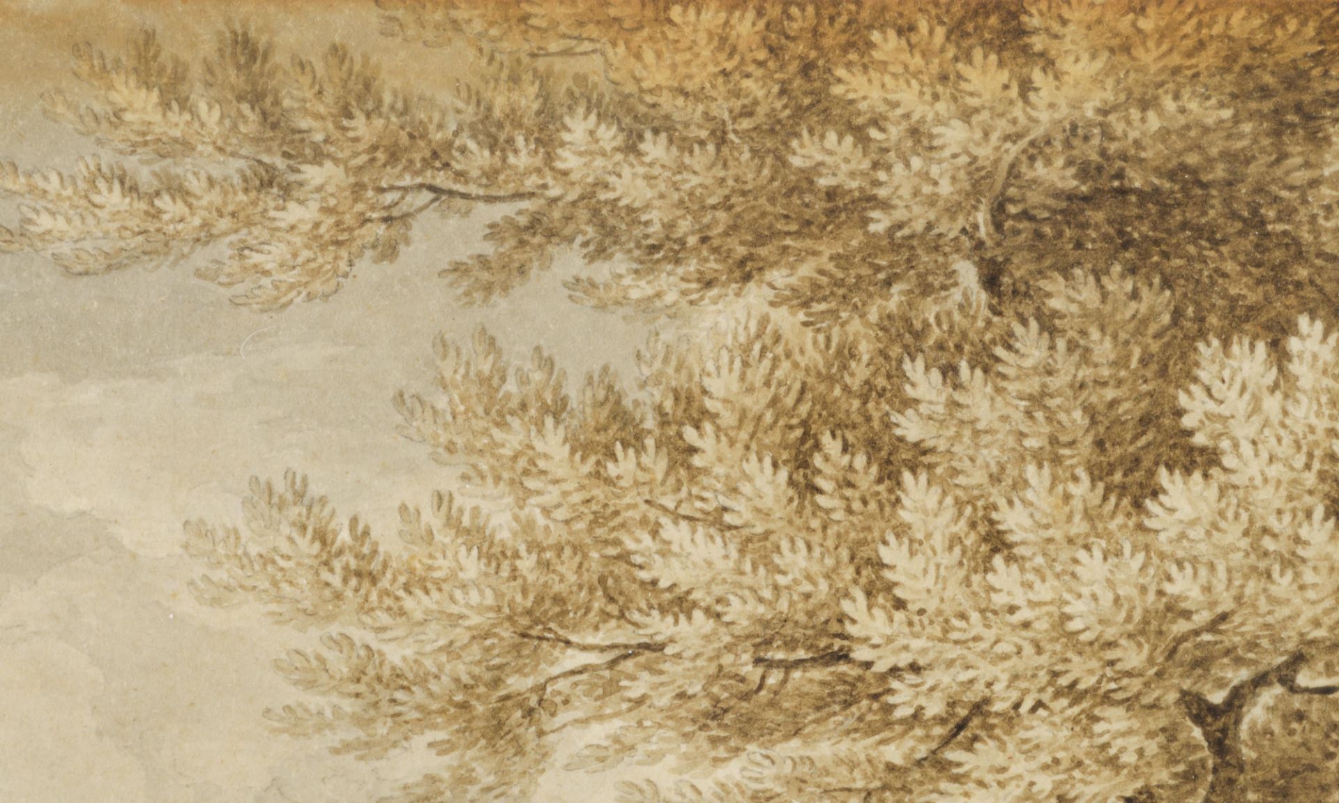 Felix Storelli (attr.), Arcadian landscape, washed ink drawing on paper - Image 7 of 8