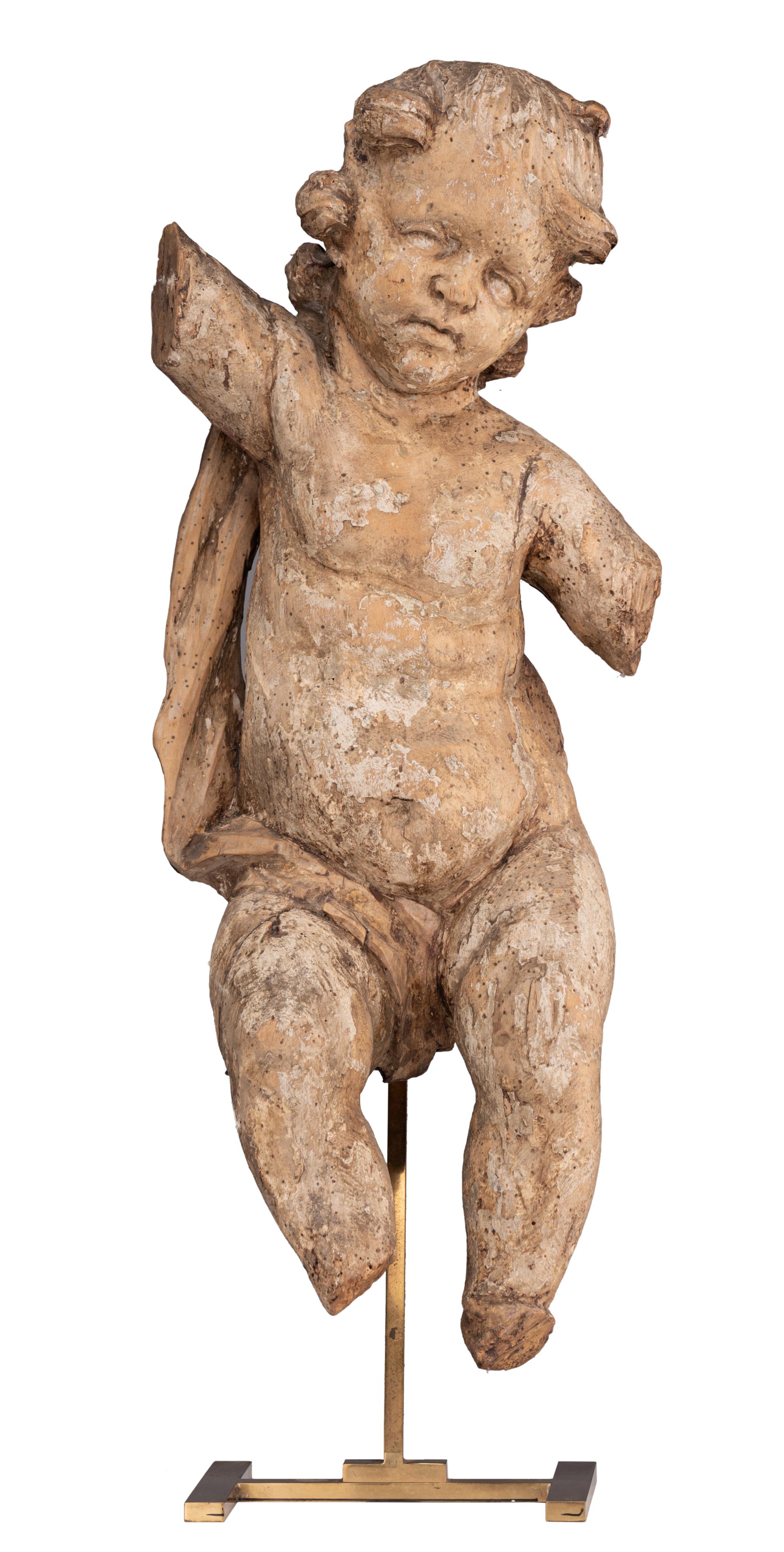 Putto, Antwerp School, 18thC, H 67 cm