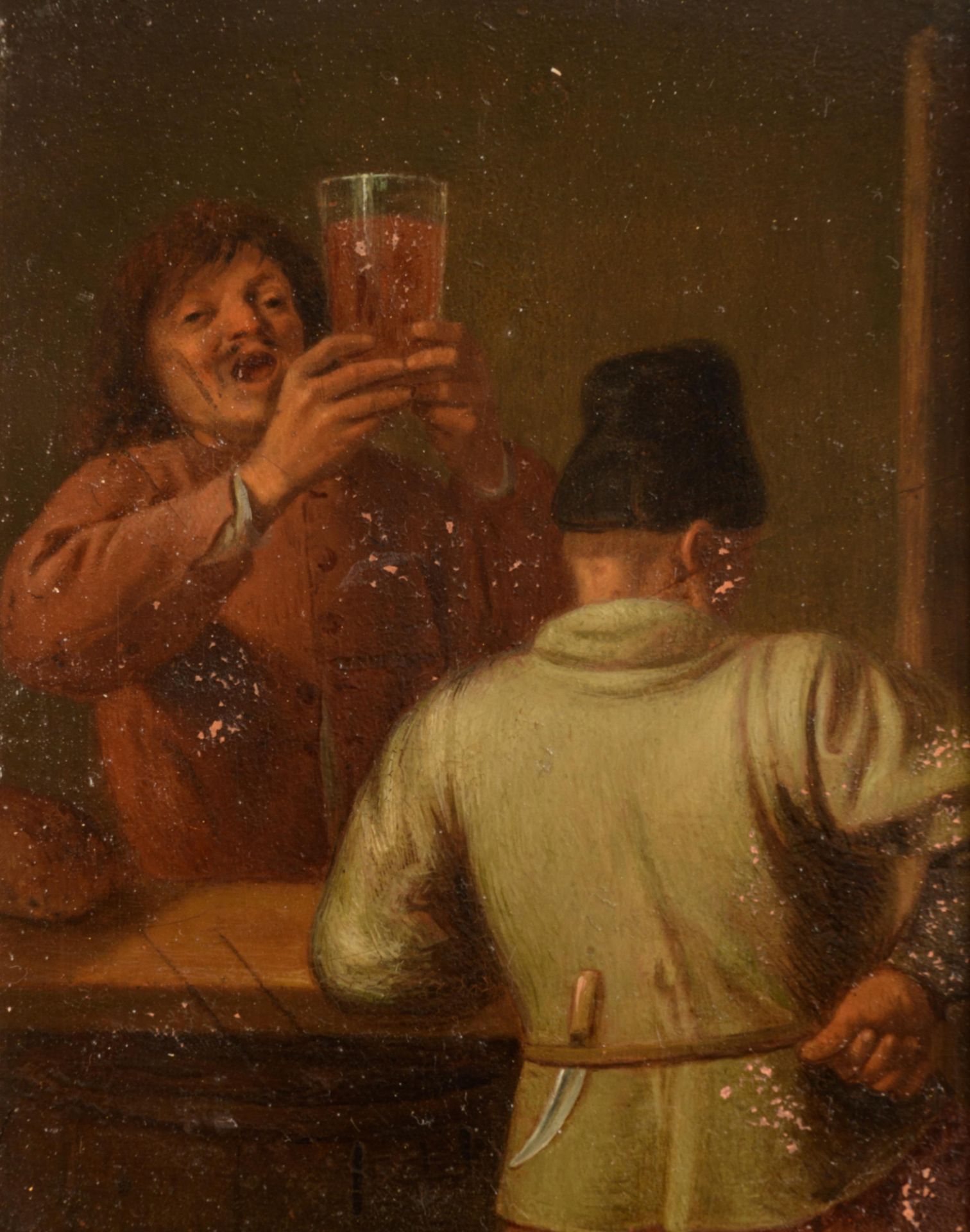 Adriaen Brouwer (after) (1605/06 - 1638), The drinker in the inn, 13 x 17 cm - Image 4 of 5